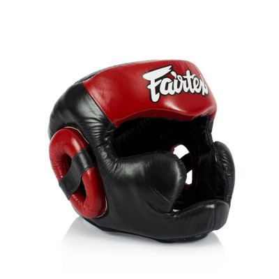 Боксерский шлем Fairtex HG13 черно- красный