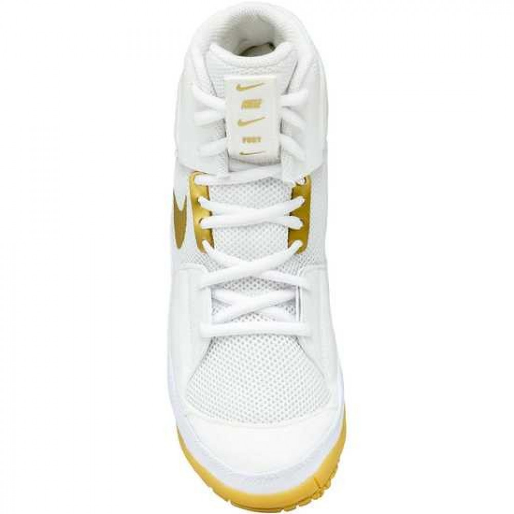 Борцовки Nike Fury бело-золотые