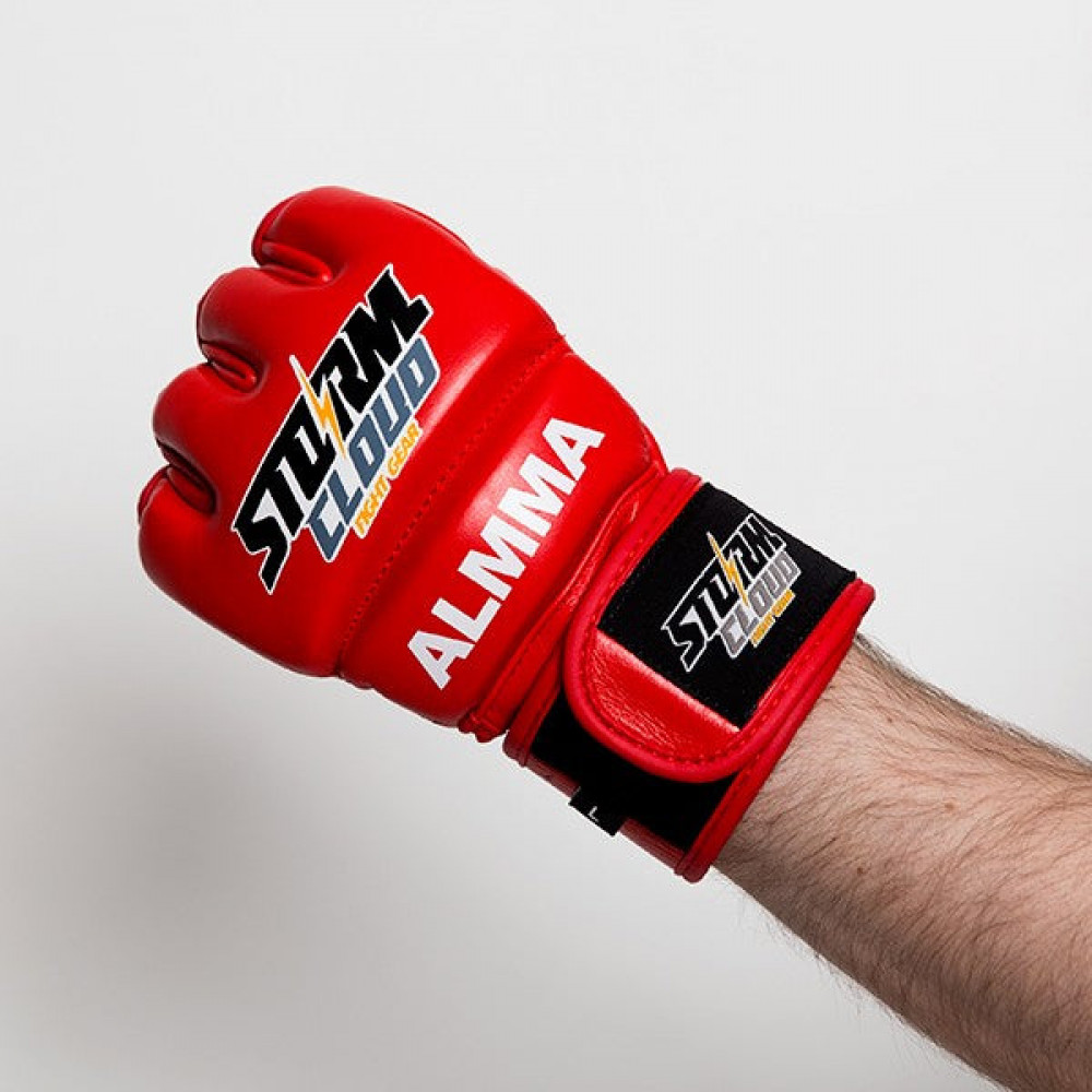 Перчатки StormCloud для ММА ALMMA 4 OZ красные
