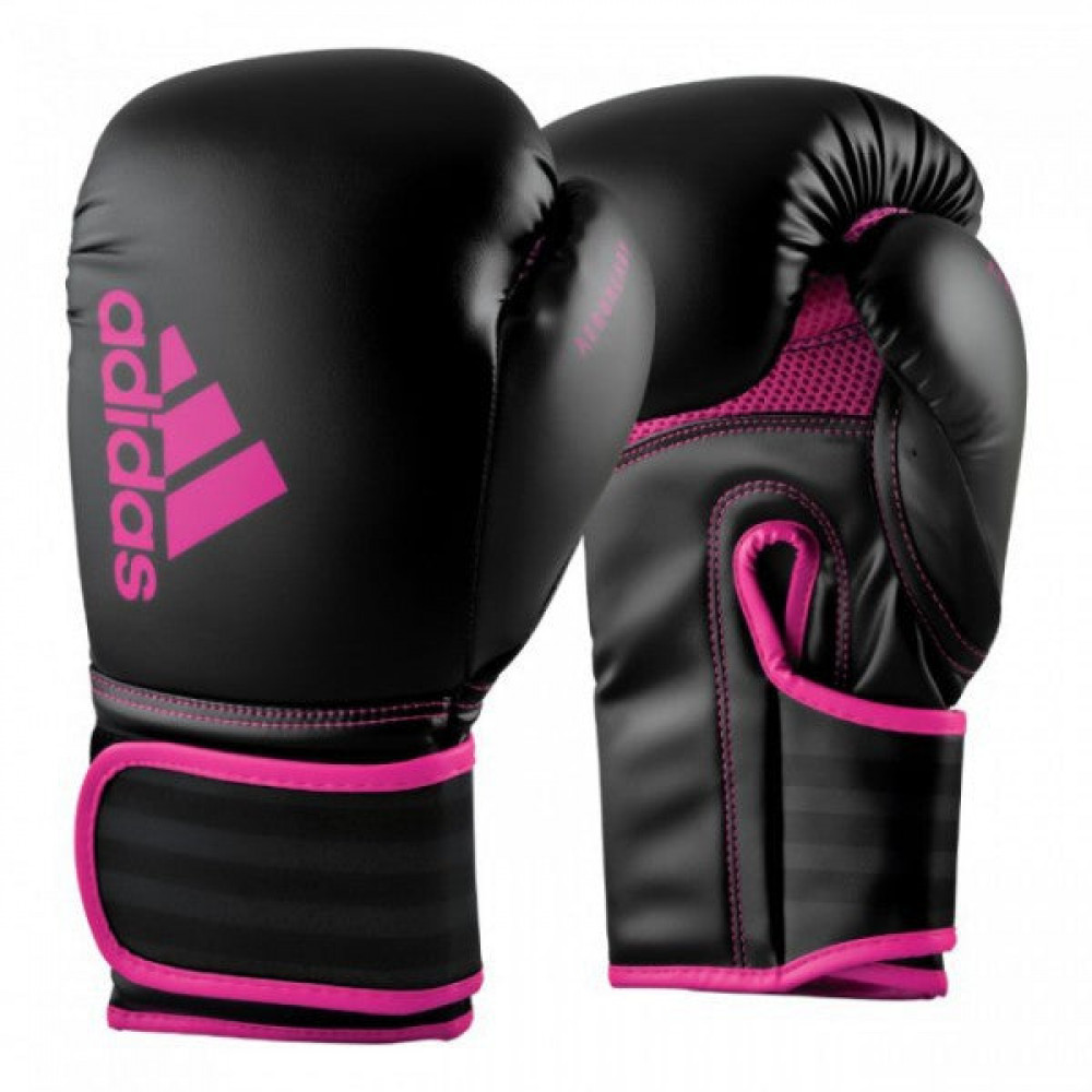 Боксерские перчатки Adidas Hybrid 80 Черно/Розовые