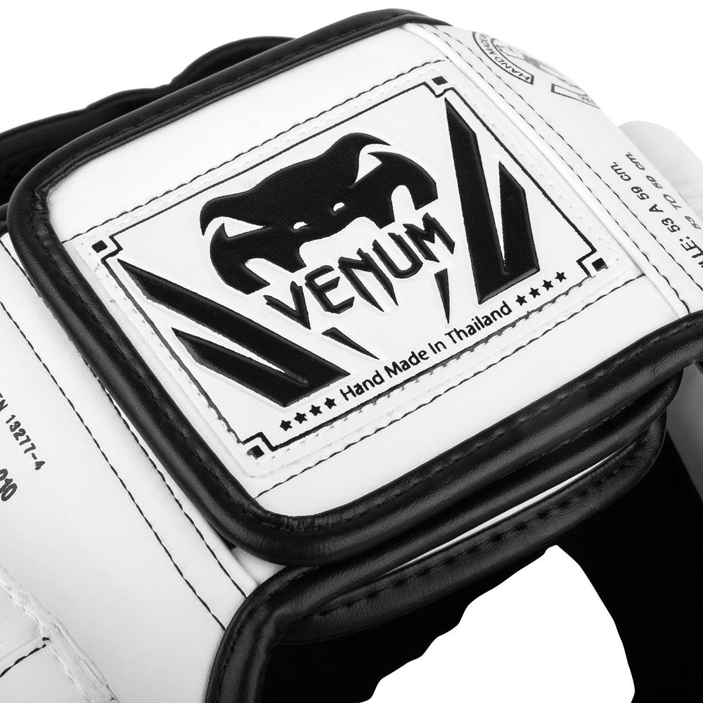 Боксерский шлем Venum Elite бело-черный