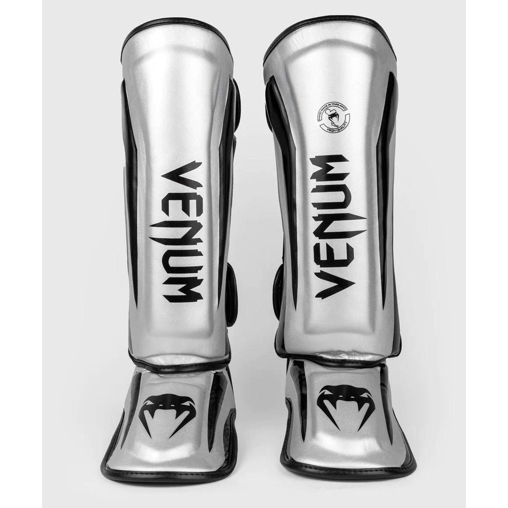 Шингарды Venum Elite Серебряно/Черные