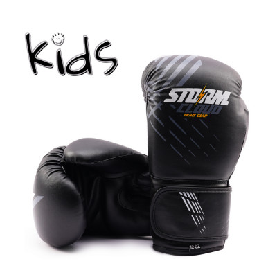 Боксерские перчатки StormCloud для детей Lynx Черно/Серые 6oz