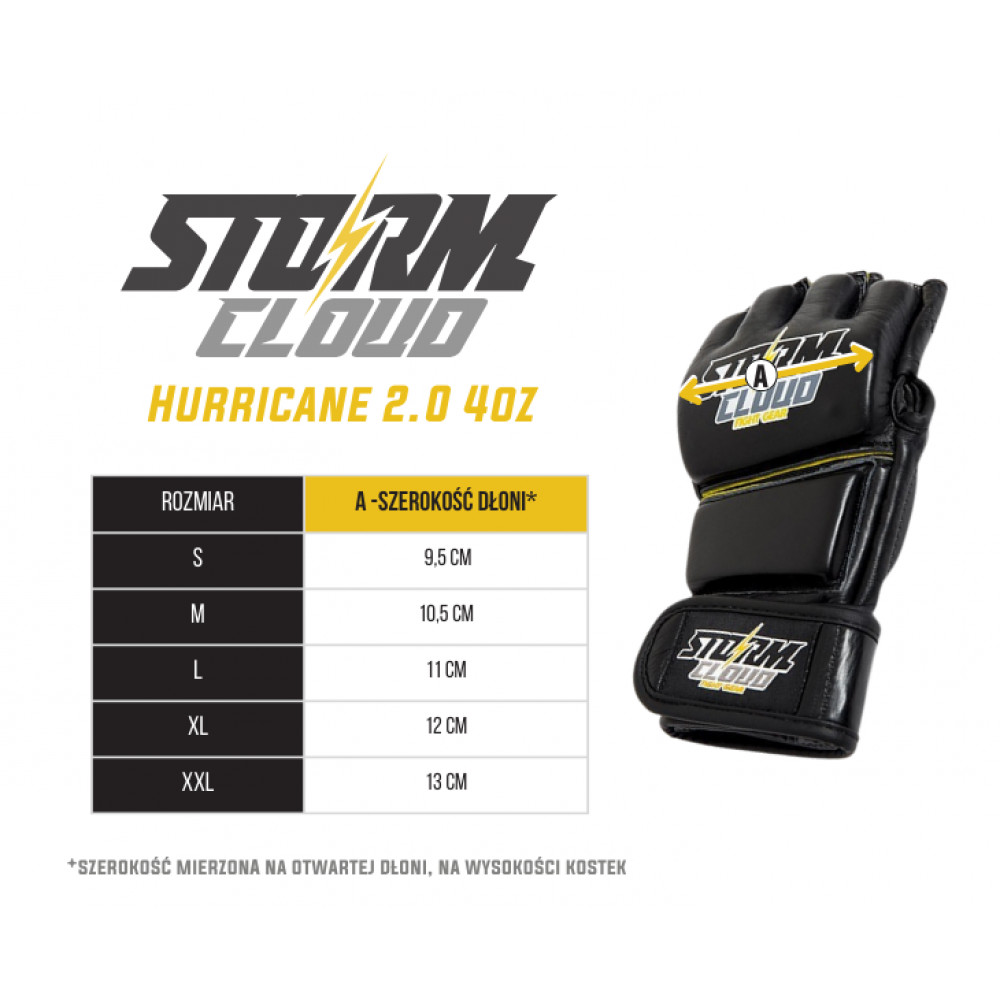 Перчатки для ММА StormCloud Hurricane 2.0 Белые 4oz