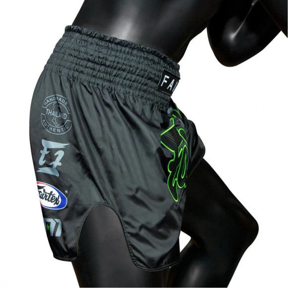 Шорты для Muay Thai Fairtex Черно-зеленые