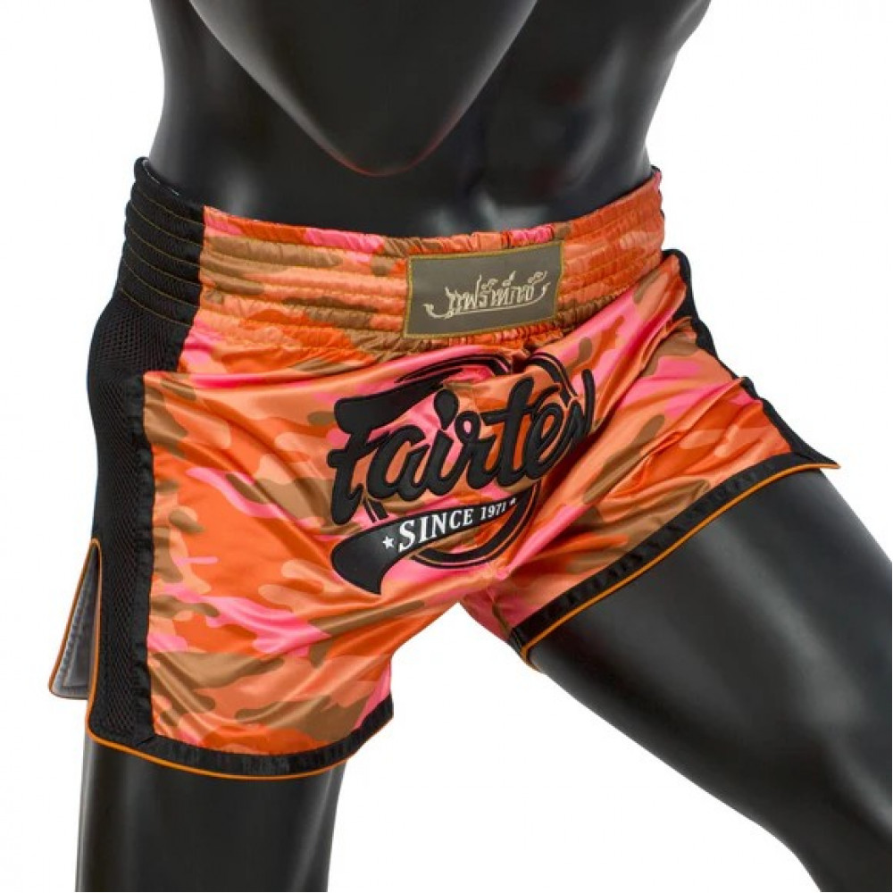 Шорты для Muay Thai Fairtex Оранжево-черные