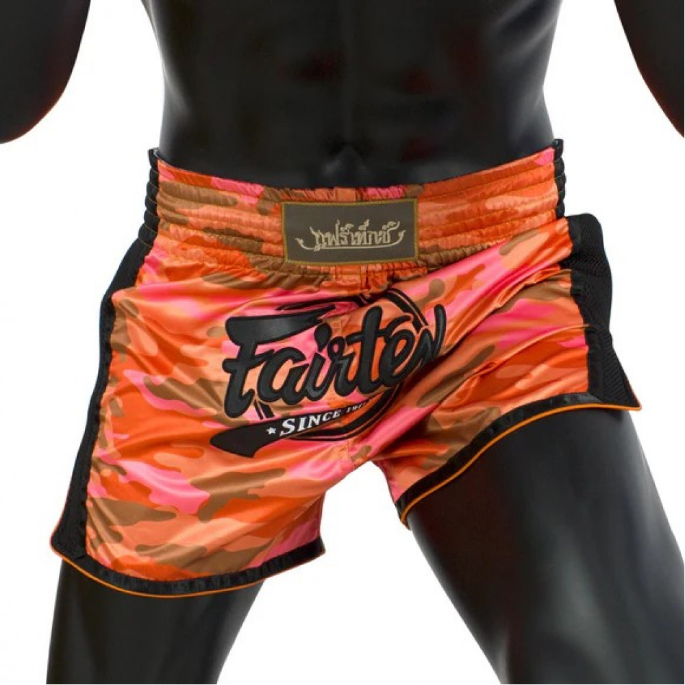 Шорты для Muay Thai Fairtex Оранжево-черные