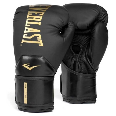 Боксерские перчатки Everlast Pro Style Elite 2 Черные/Золотые
