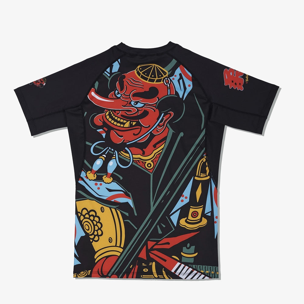 Рашгард MANTO TENGU Черный с коротким рукавом