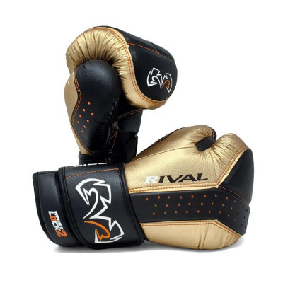 Боксерские перчатки Rival RB10 Intelli Shock Черно-Золотые