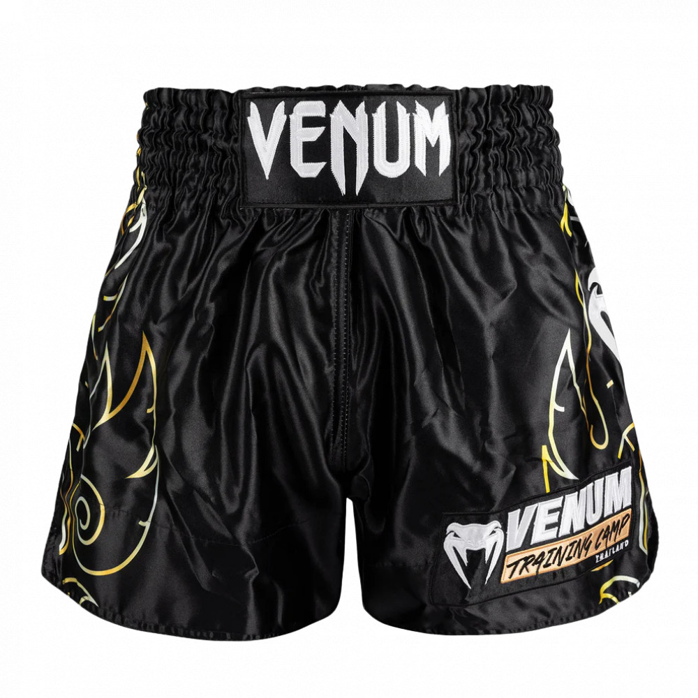 Шорты для Muay Thai Venum VTC Flames Черно-золотые