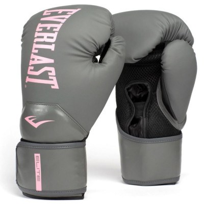 Перчатки боксерские Everlast Pro Style Elite 2 Серо-розовые
