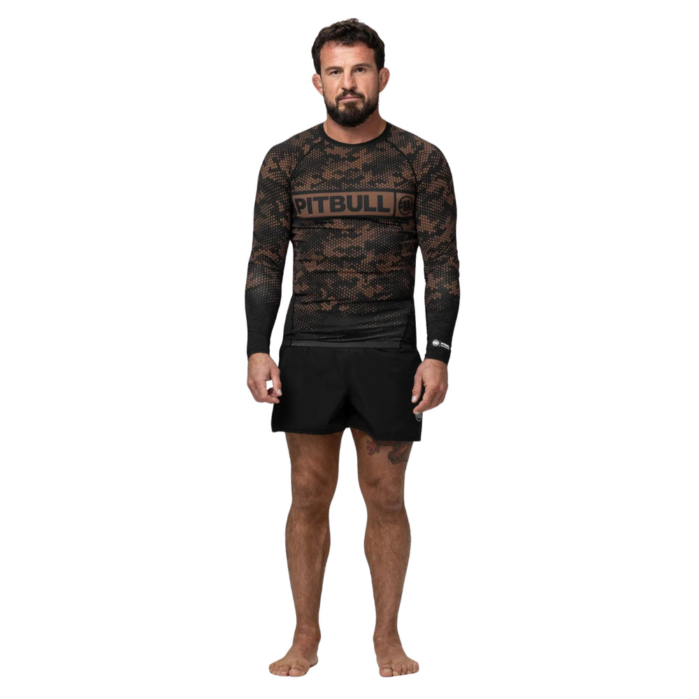 Рашгард Pitbull Hex Camo Hilltop с длинным рукавом песочный