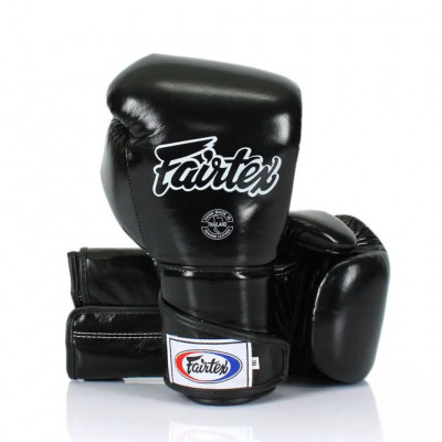 Боксерские перчатки из натуральной кожи Fairtex BGV6 черные