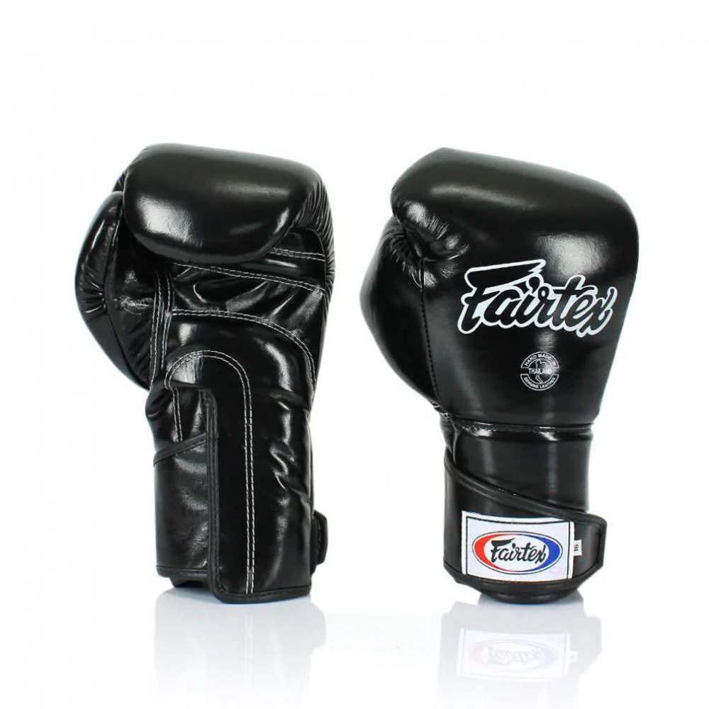 Боксерские перчатки из натуральной кожи Fairtex BGV6 черные