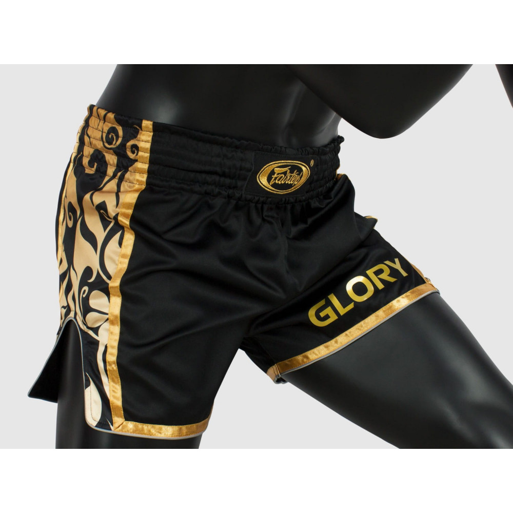 Шорты для Muay Thai Fairtex BSG1 Glory Черно-золотые