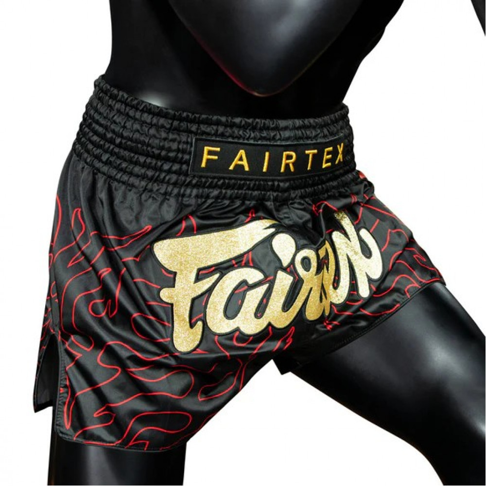 Шорты для Muay Thai Fairtex Lava Черно-красные