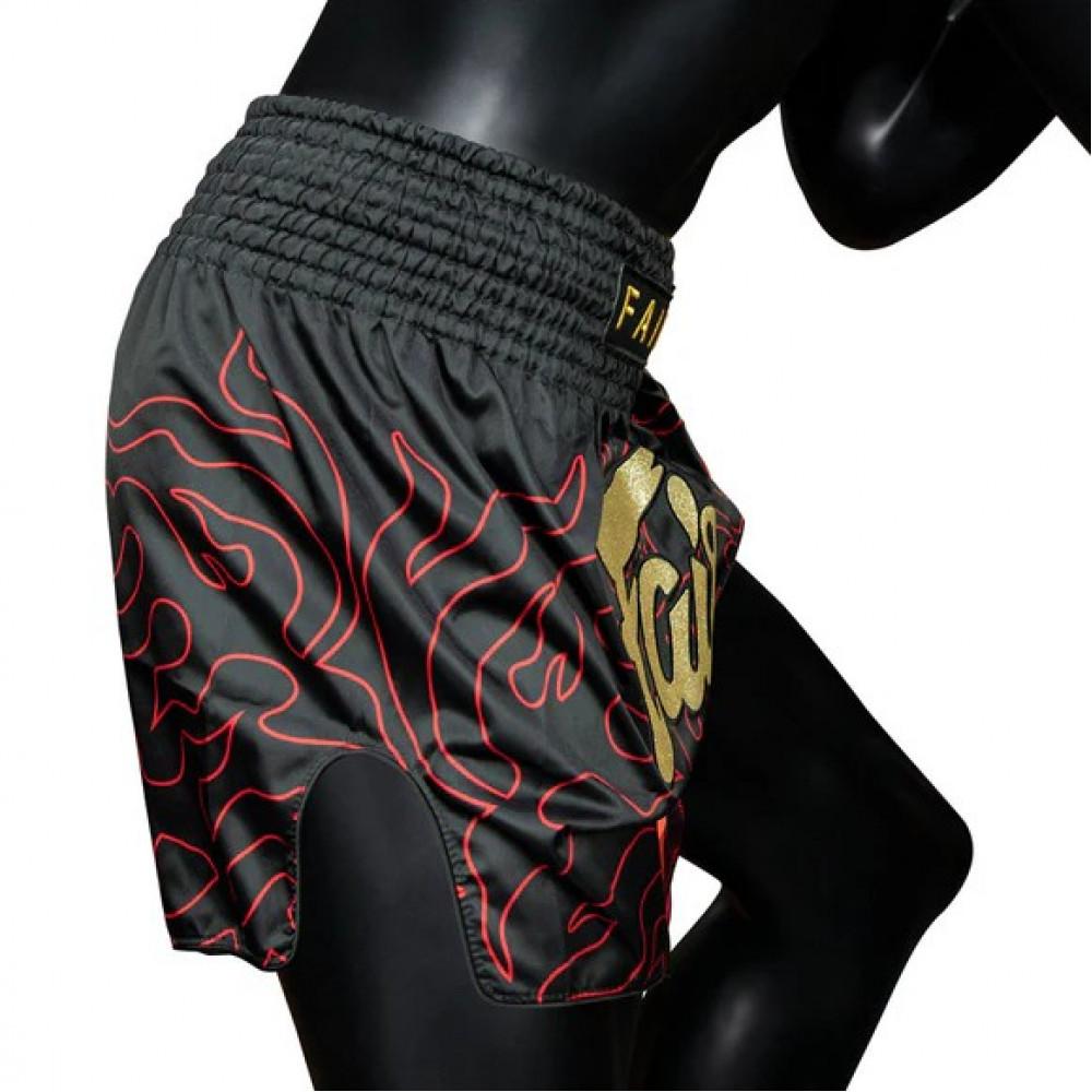 Шорты для Muay Thai Fairtex Lava Черно-красные