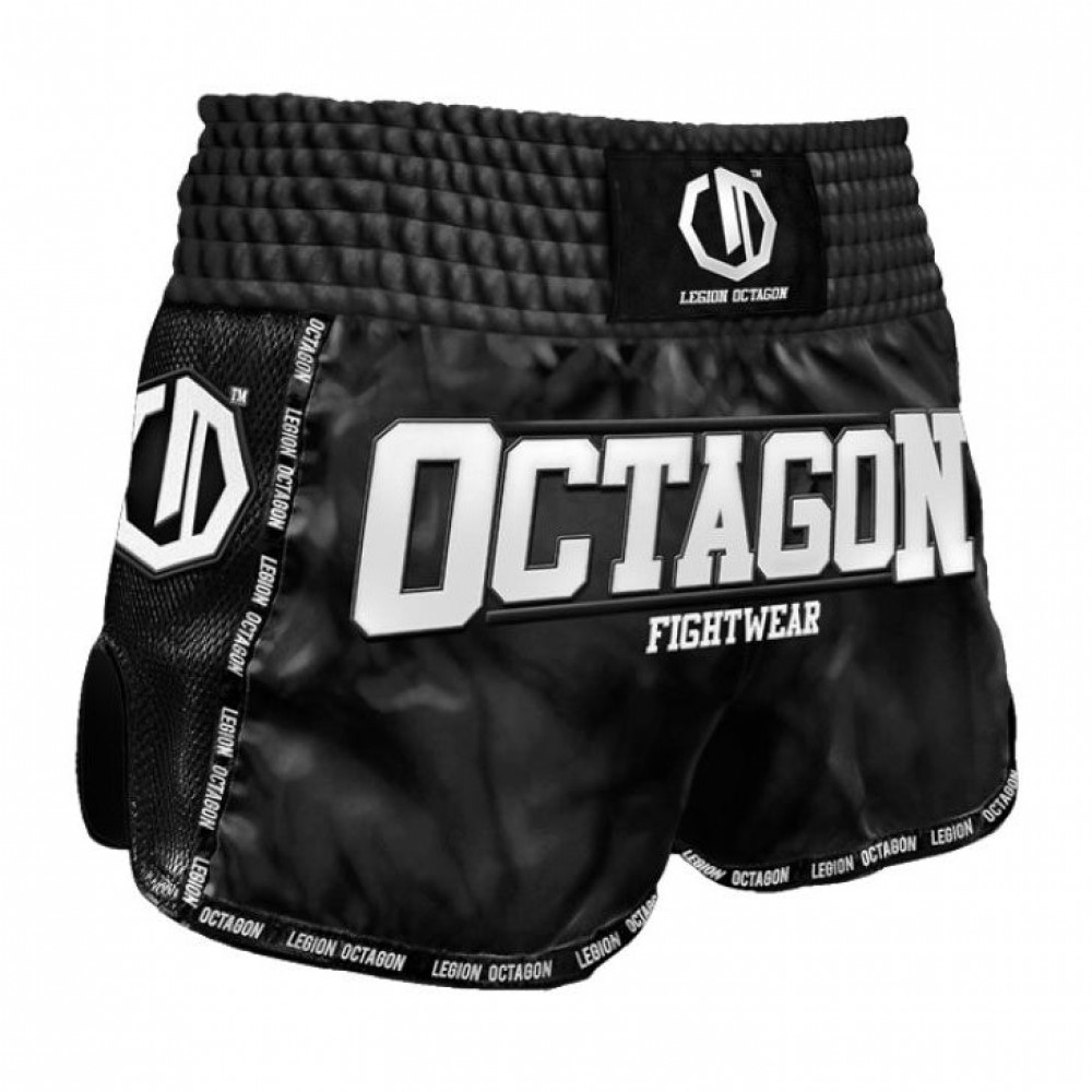 Шорты для Muay Thai  Octagon Legion Future Premium Черно-белые