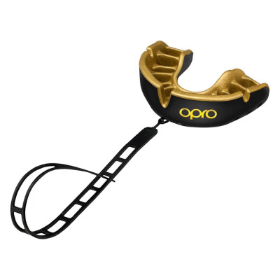 Капа детская Opro Gold + решешок Черно-золотая