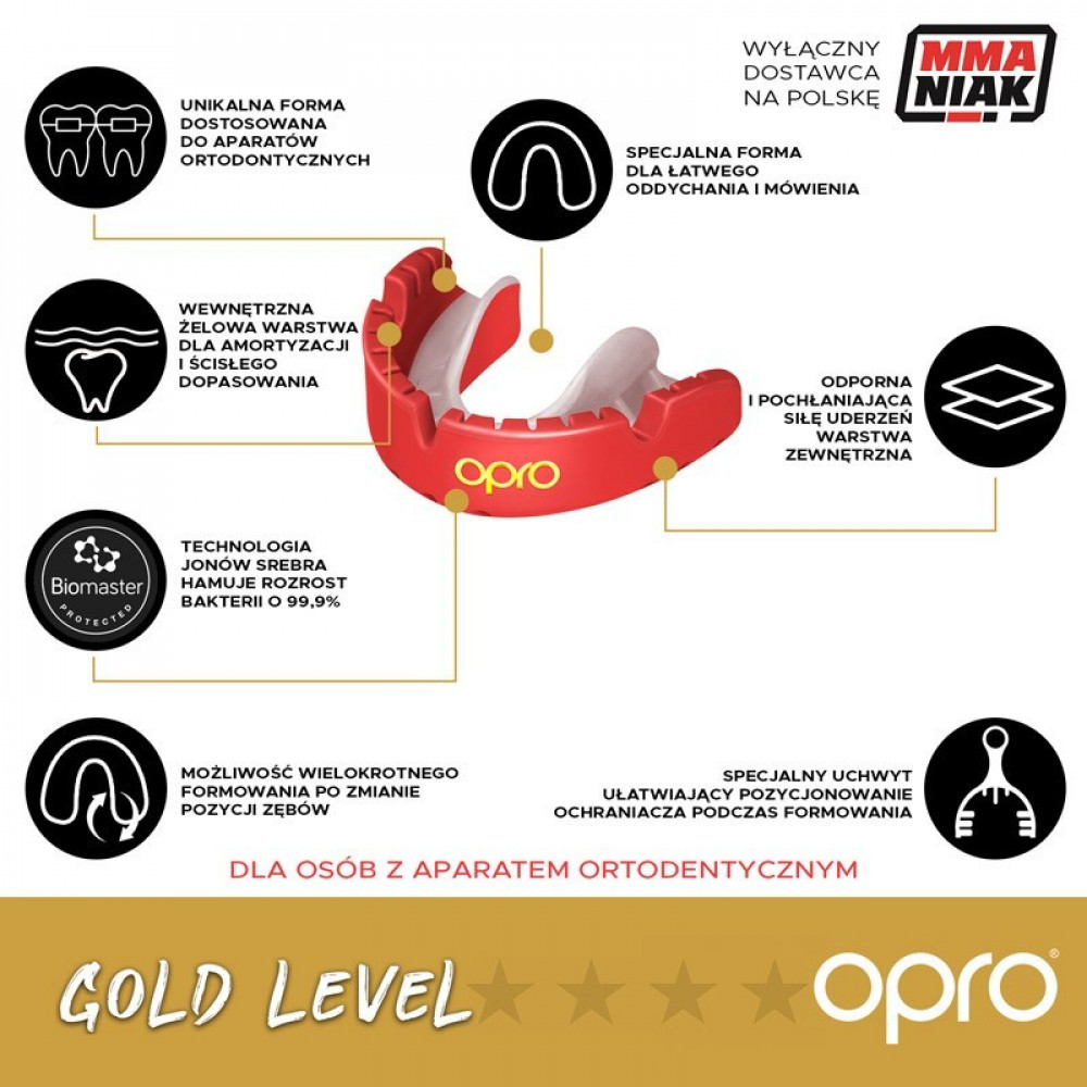 Opro Gold Braces Бело-золотая (для брекетов)