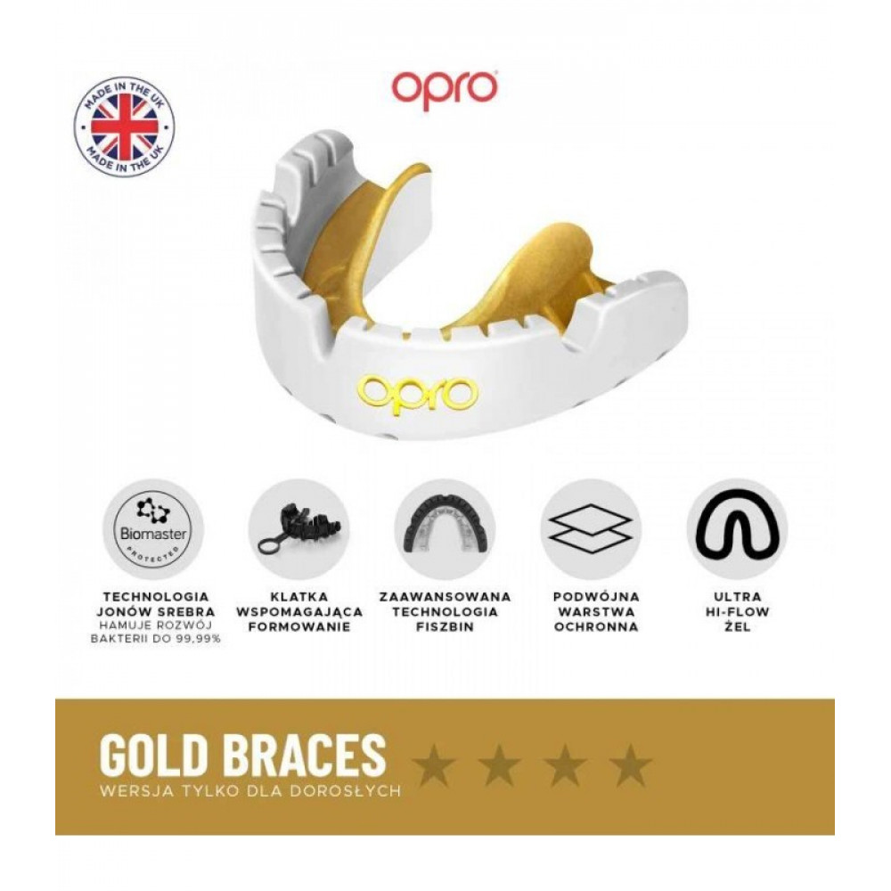 Opro Gold Braces Бело-золотая (для брекетов)