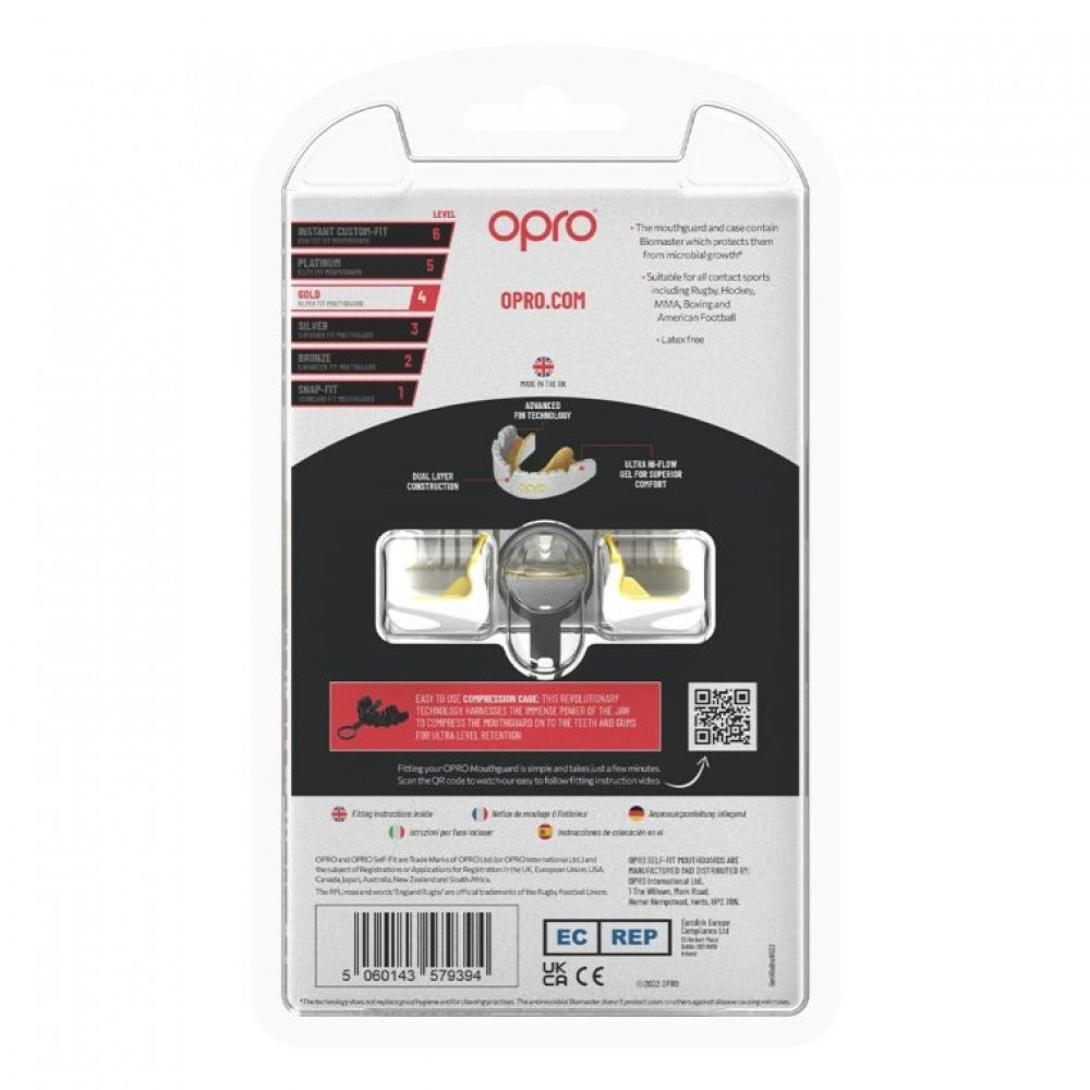 Opro Gold Braces Бело-золотая (для брекетов)