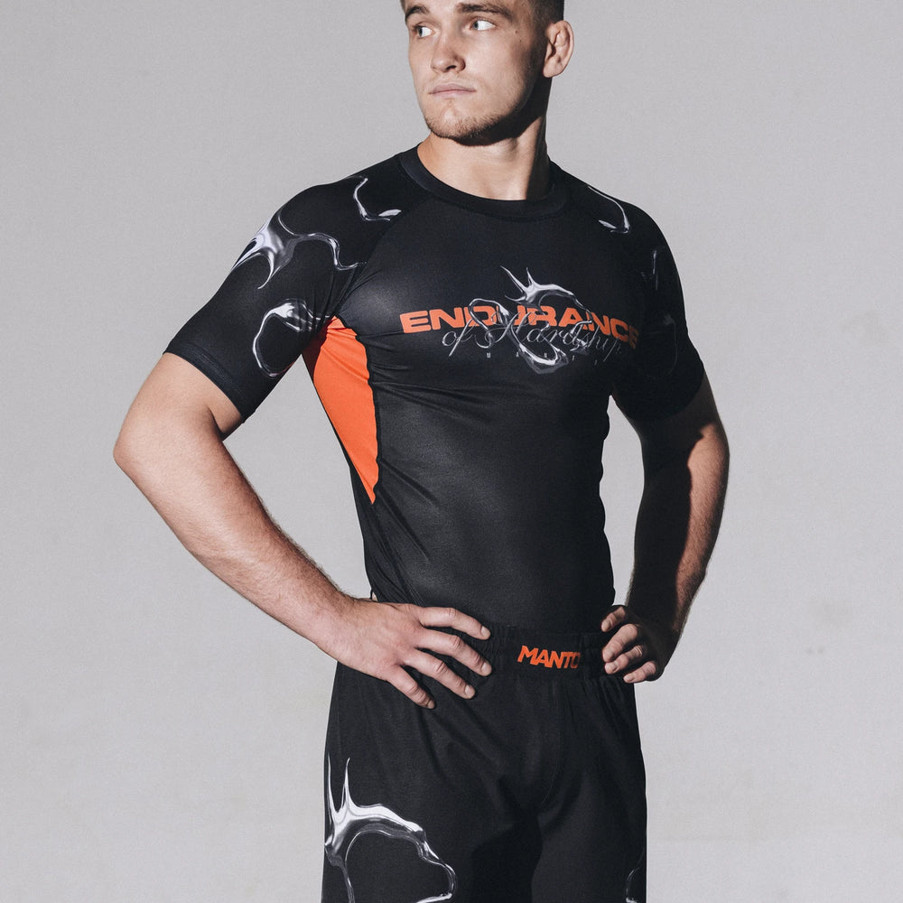 Рашгард MANTO ENDURANCE с короткими рукавами черный