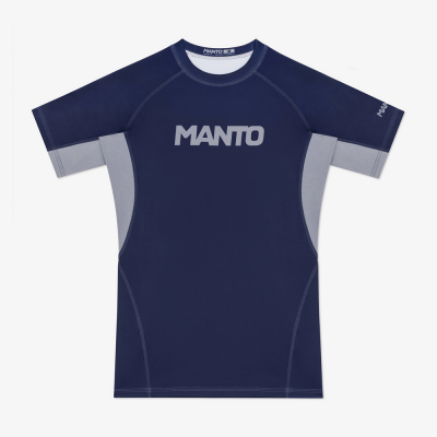 Рашгард MANTO LOGO DUAL с короткими рукавами темно-синий
