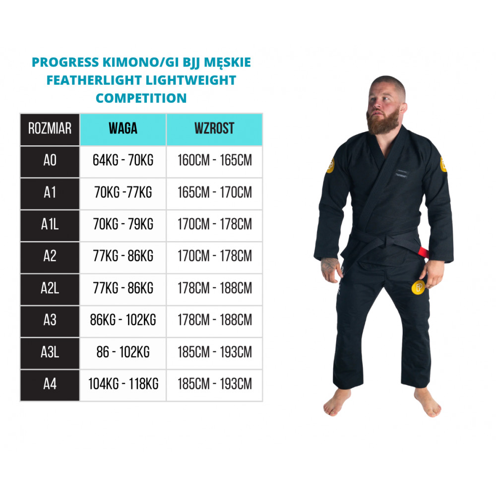 Кимоно/ГИ Progress BJJ Featherlight Lightweight Competition Черное