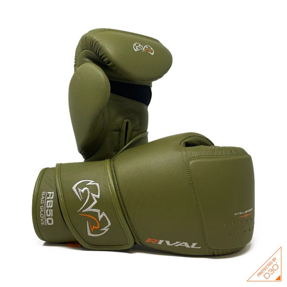 Боксерские перчатки Rival RB50 Intelli-Shock Хаки