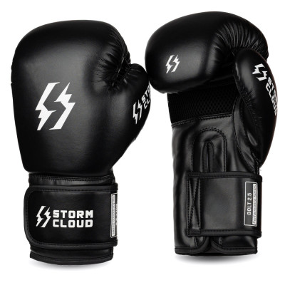 Боксерские перчатки StormCloud Bolt 2.5 черно-белые