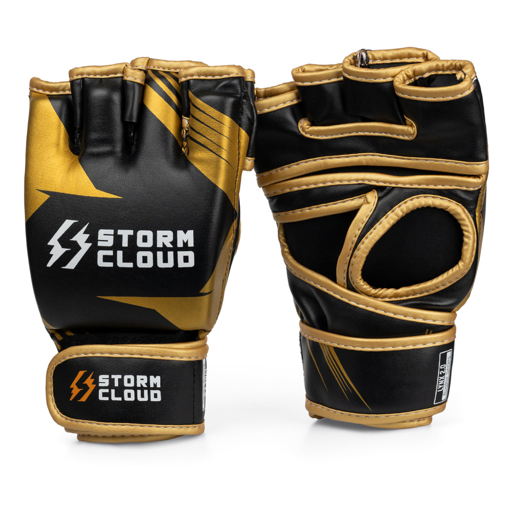 Перчатки для ММА StormCloud Lynx 2.0 черно-золотые 4 унции