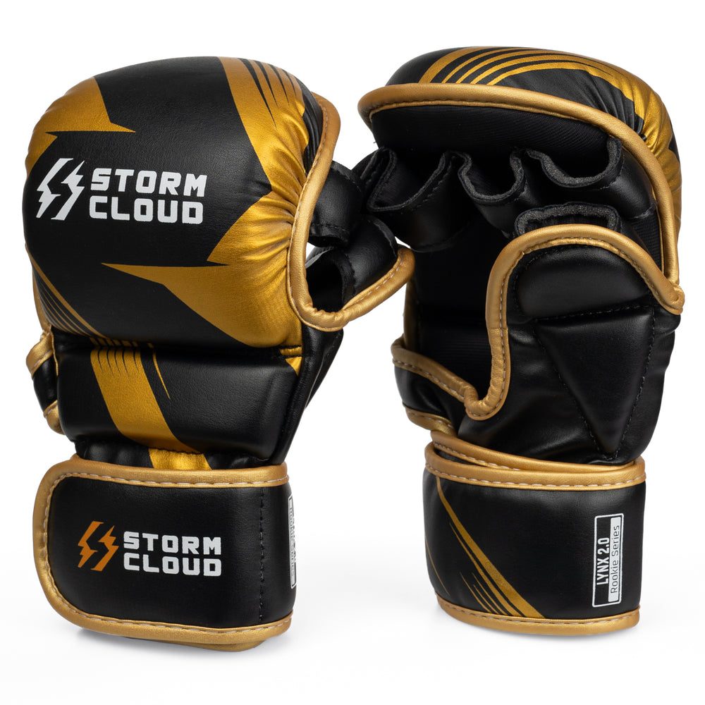 Перчатки для ММА StormCloud Lynx 2.0 Черно-золотые 7 унций