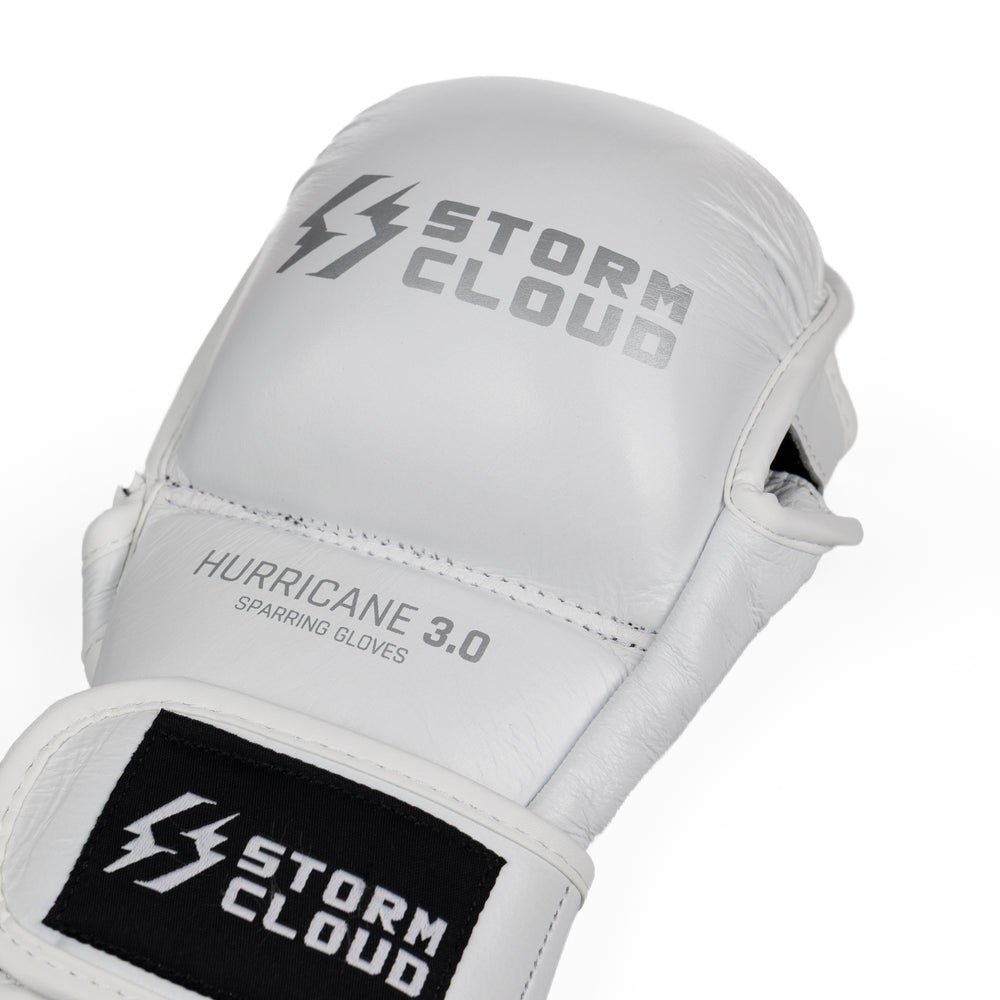 Перчатки для ММА StormCloud Hurricane 3.0 для спарринга бело-серебристые 7 унций