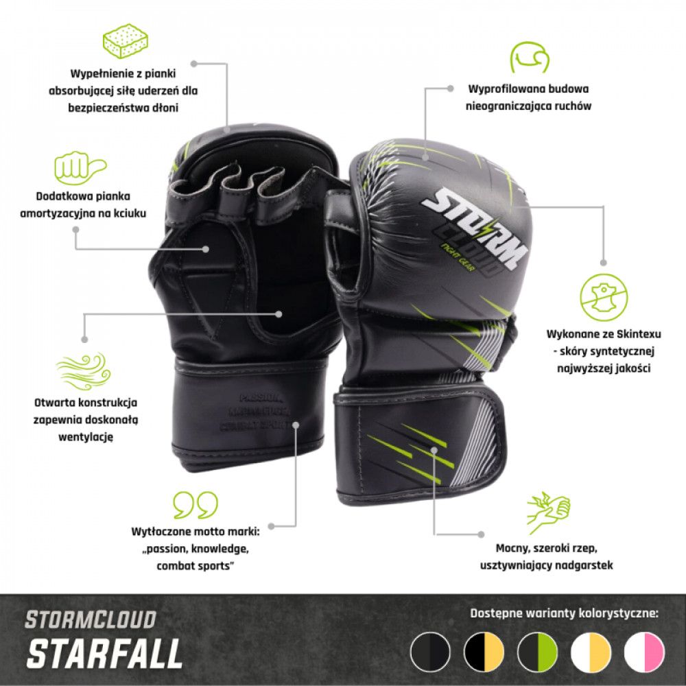 Перчатки для ММА StormCloud детские StarFall Бело-Розовые