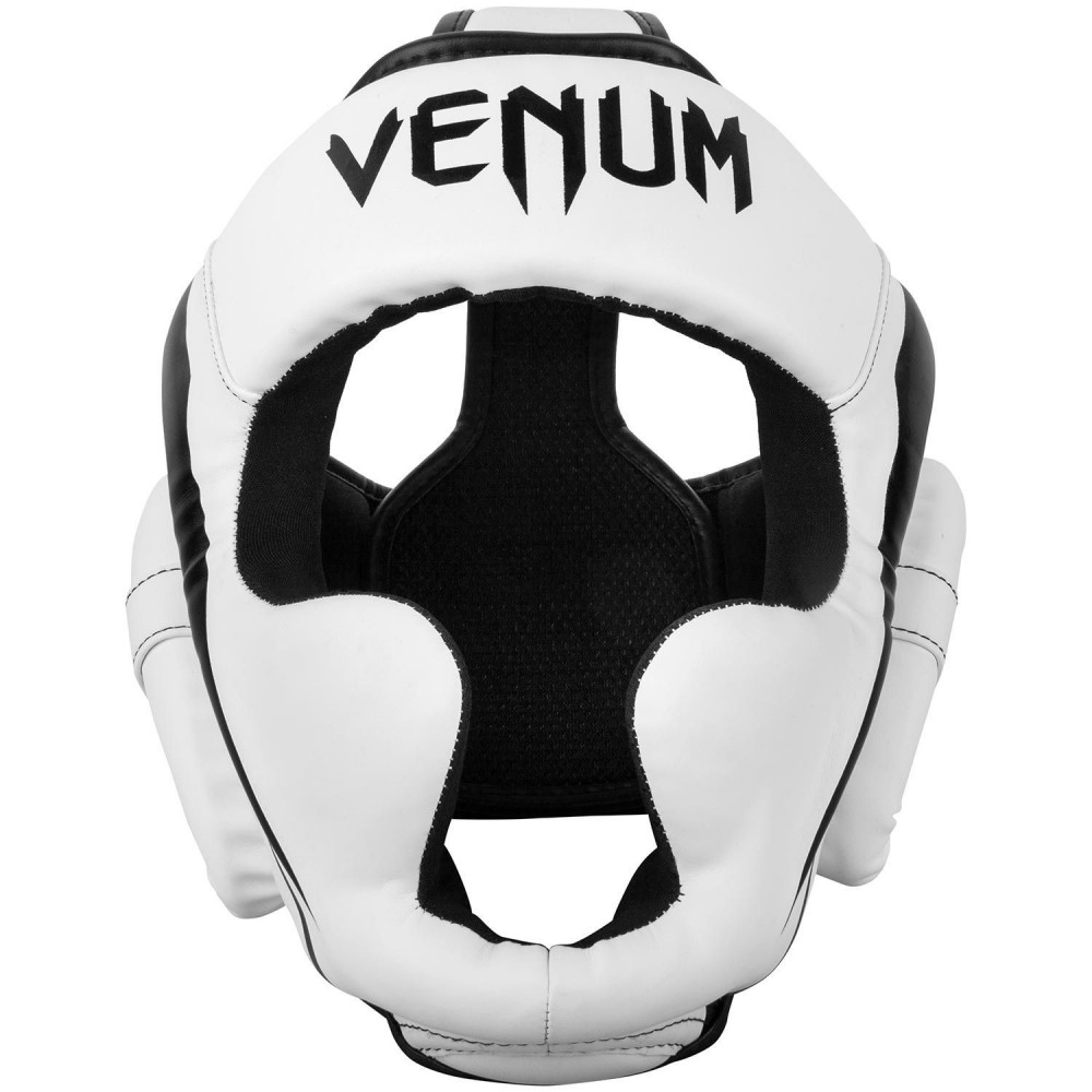Боксерский шлем Venum Elite бело-черный