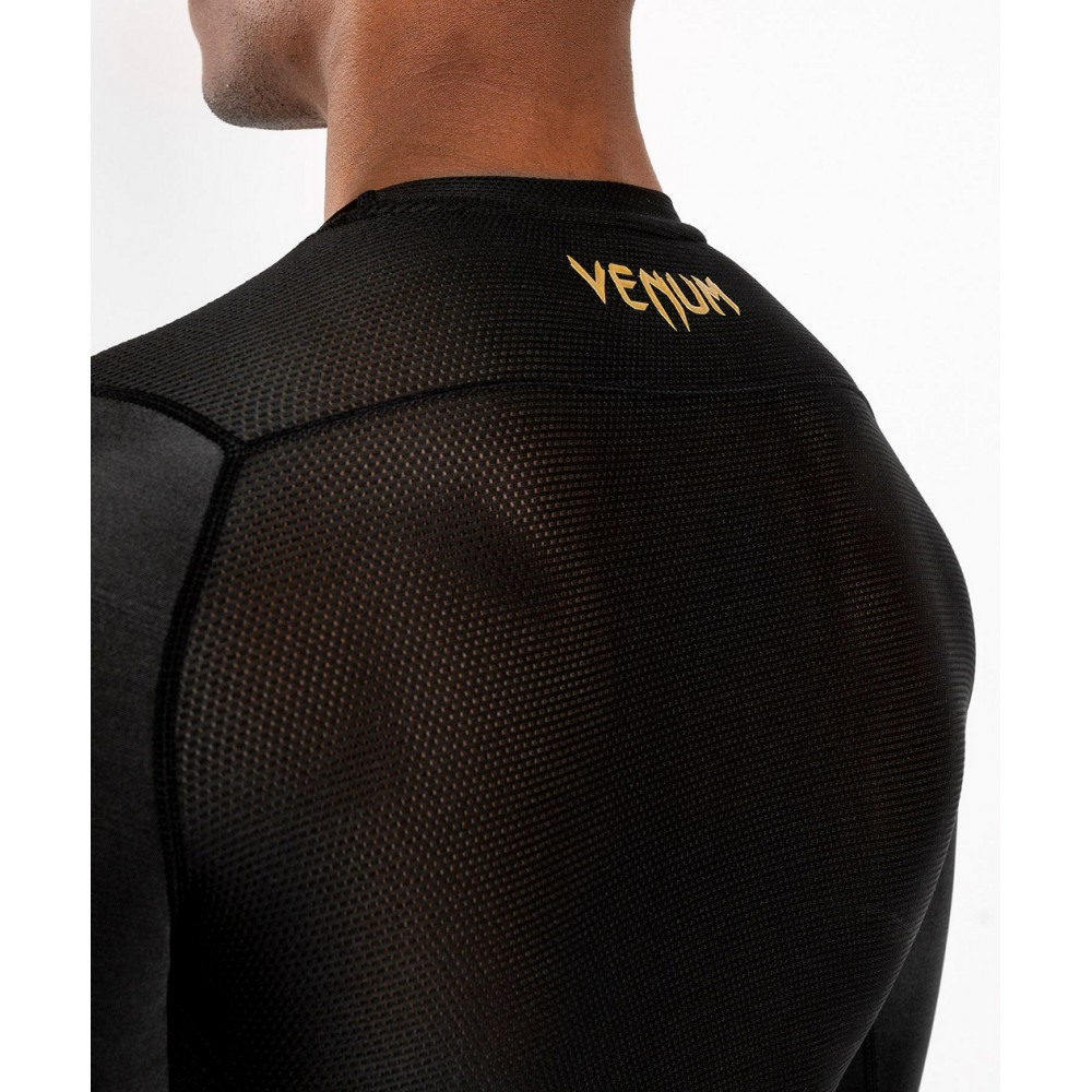 Рашгард Venum G-Fit Черно/Золотой с длинным рукавом